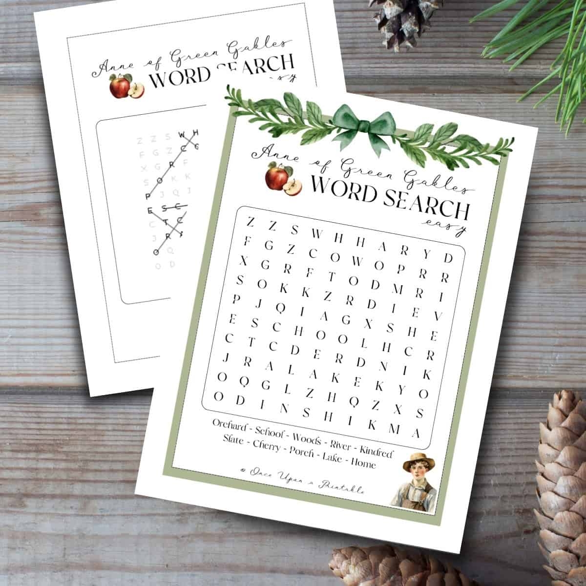 Anne Of Green Gables Word Search Puzzles Free Printable Once Upon A Printable