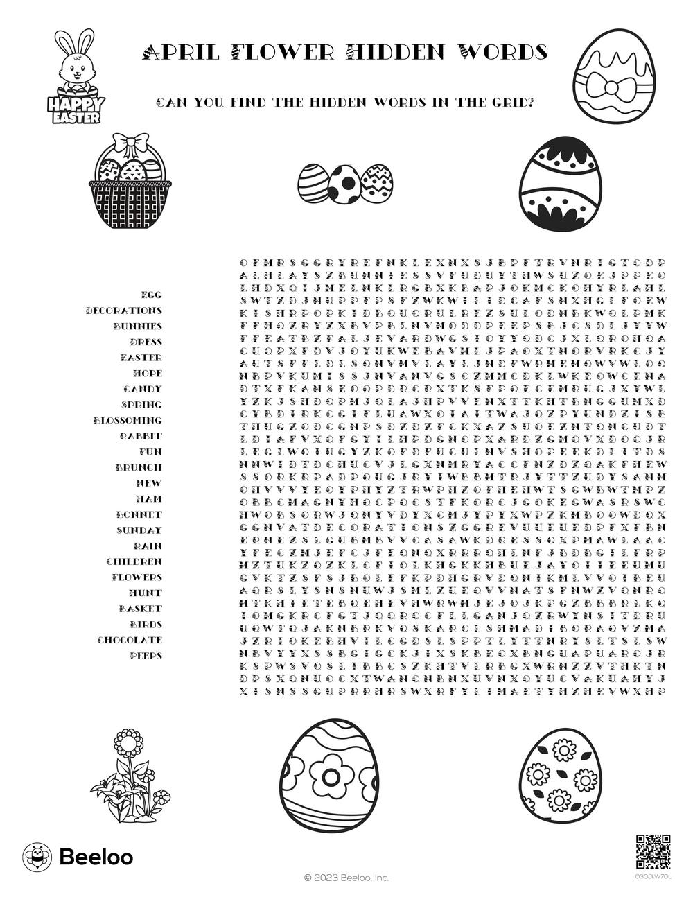 April Flower Hidden Words Beeloo Printable Crafts And Activities For Kids