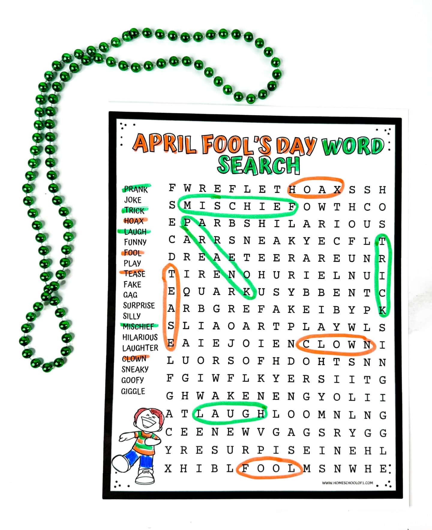 April Fools Day Word Search Printable For Kids