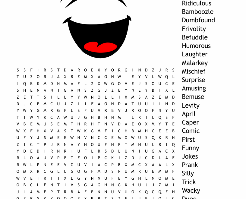 April Fools Day Word Search WordMint