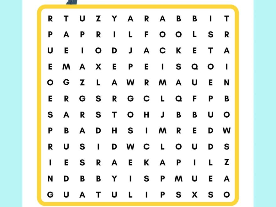 April Word Search Printable Instant Download PDF Etsy