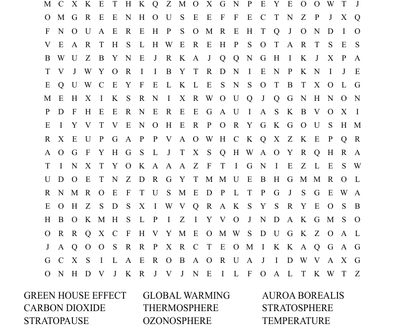 ATMOSPHERE WORD SEARCH WordMint
