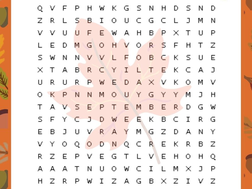 Autumn Fall Word Search Made By Teachers