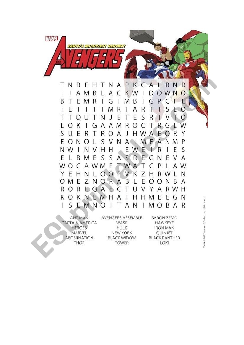 Spider Man Word Search Printable