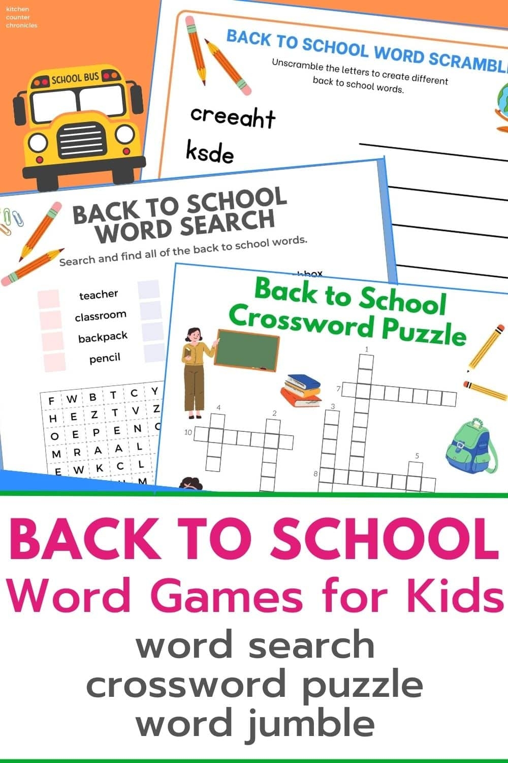 Back To School Word Games For Kids Back To School Word Games For Kids