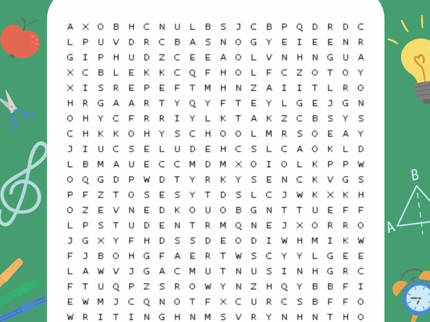 Back To School Word Search FREE Printable Play Party Plan