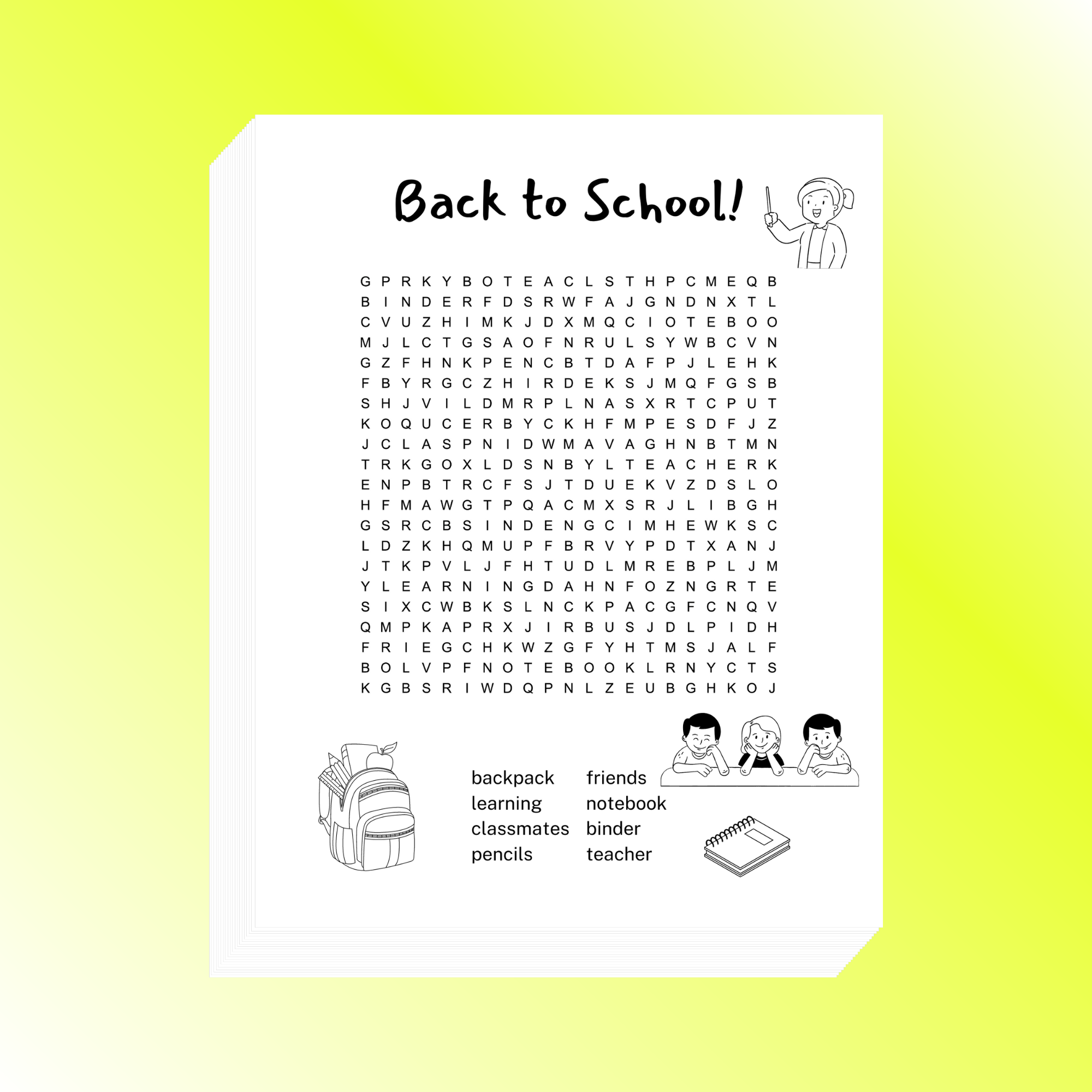 Printable Word Searches Back To School Printable Word Searches Back To School