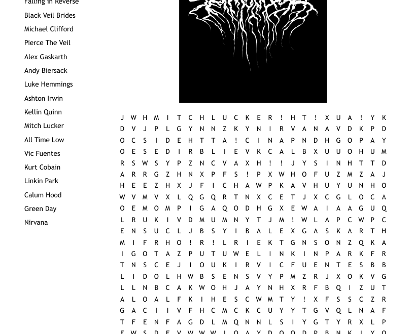 Band Word Search WordMint