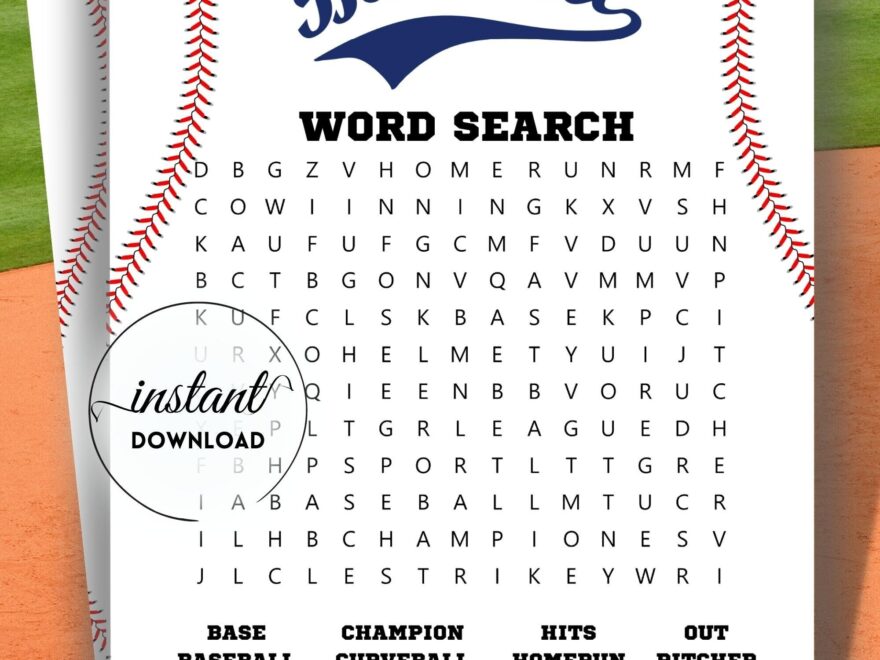 Baseball Word Search Game Baseball Printable Game Game Pdf Games Teens Kid Word Search Adult Word Search Baseball Birthday Games GAME Etsy