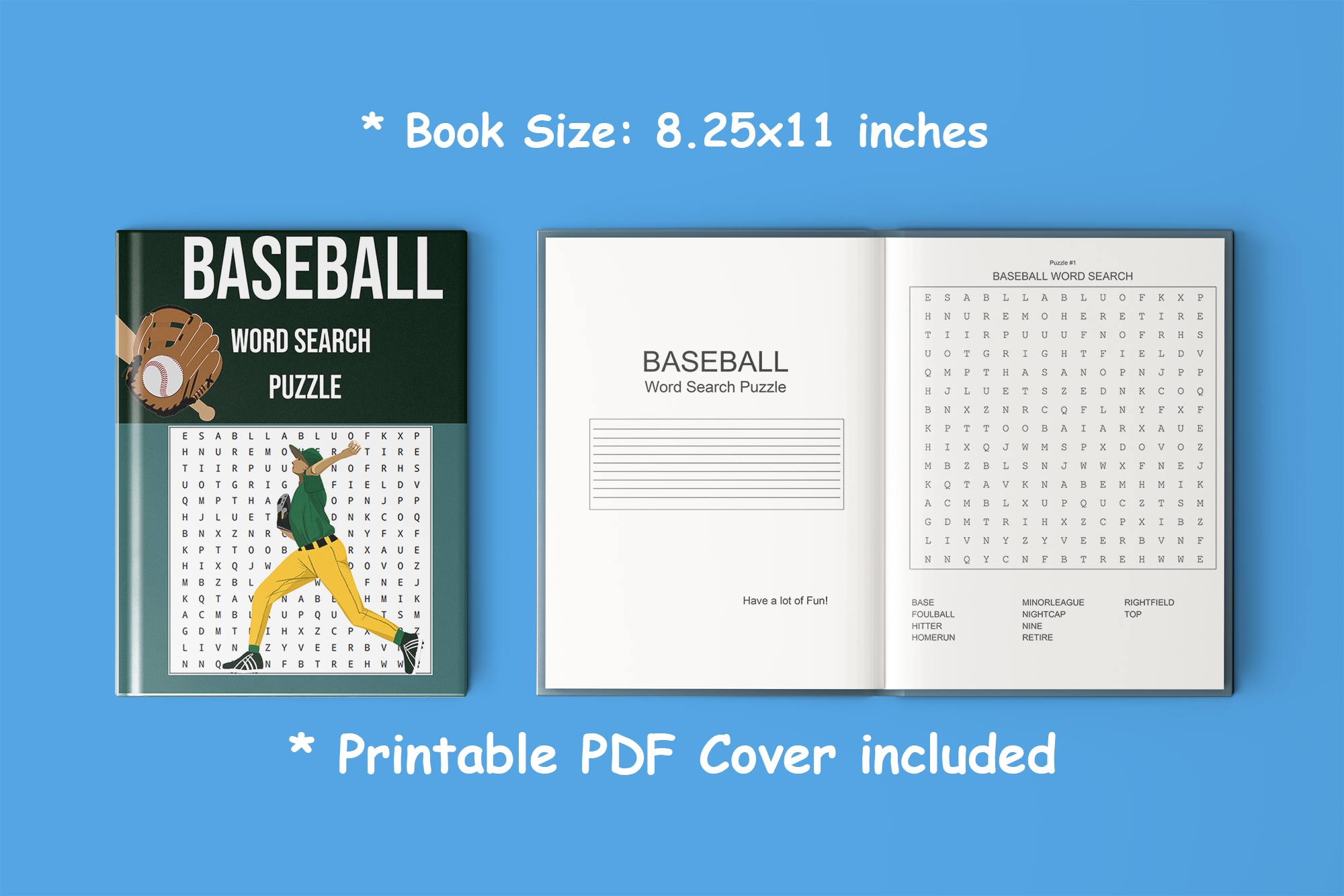 baseball word search puzzle book with solutions easy to hard level for baseball lovers made by teachers