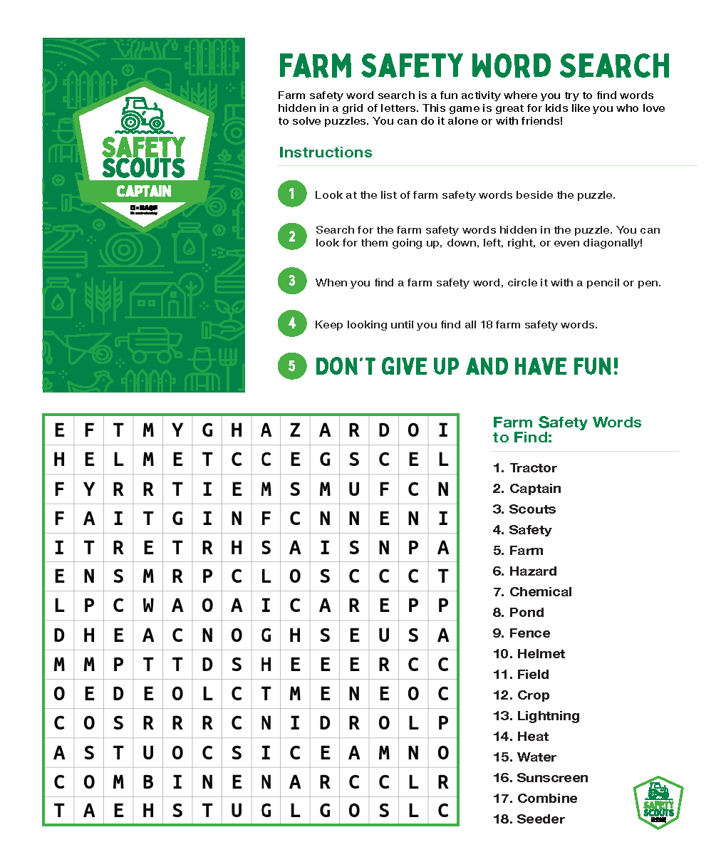 BASF Safety Scouts Canadian Agricultural Safety Association