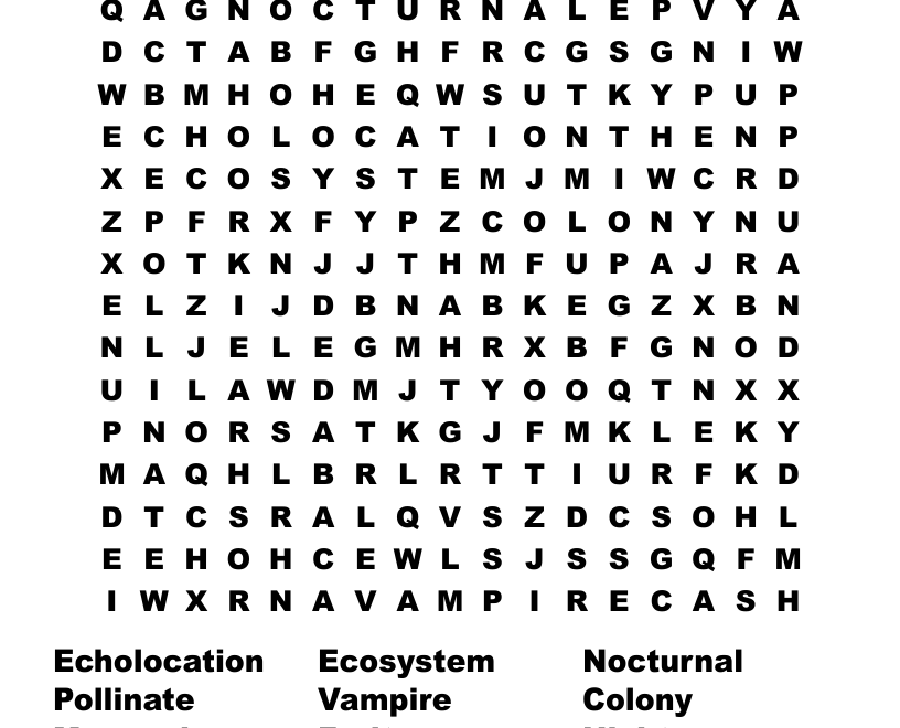 BAT WORD SEARCH WordMint