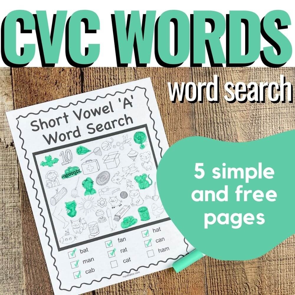 Beginning Reader Word Search Printables Royal Baloo