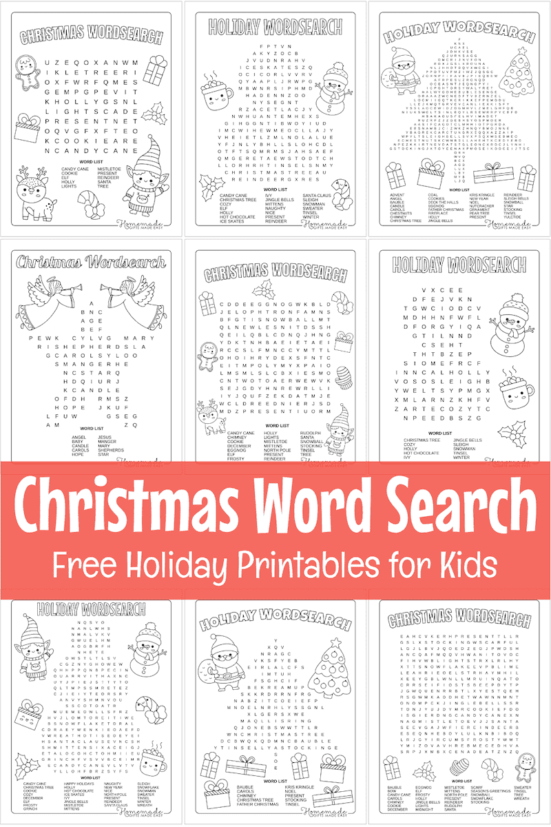 Christmas Word Search First Grade Printable