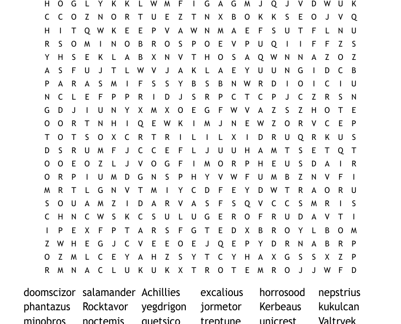 Beyblade Word Search WordMint