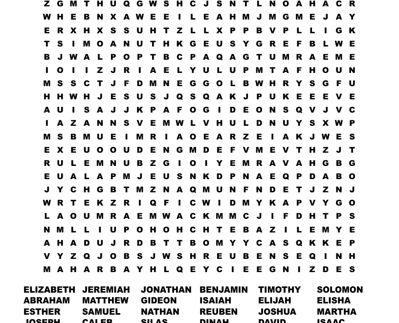 Bible Characters Word Search WordMint