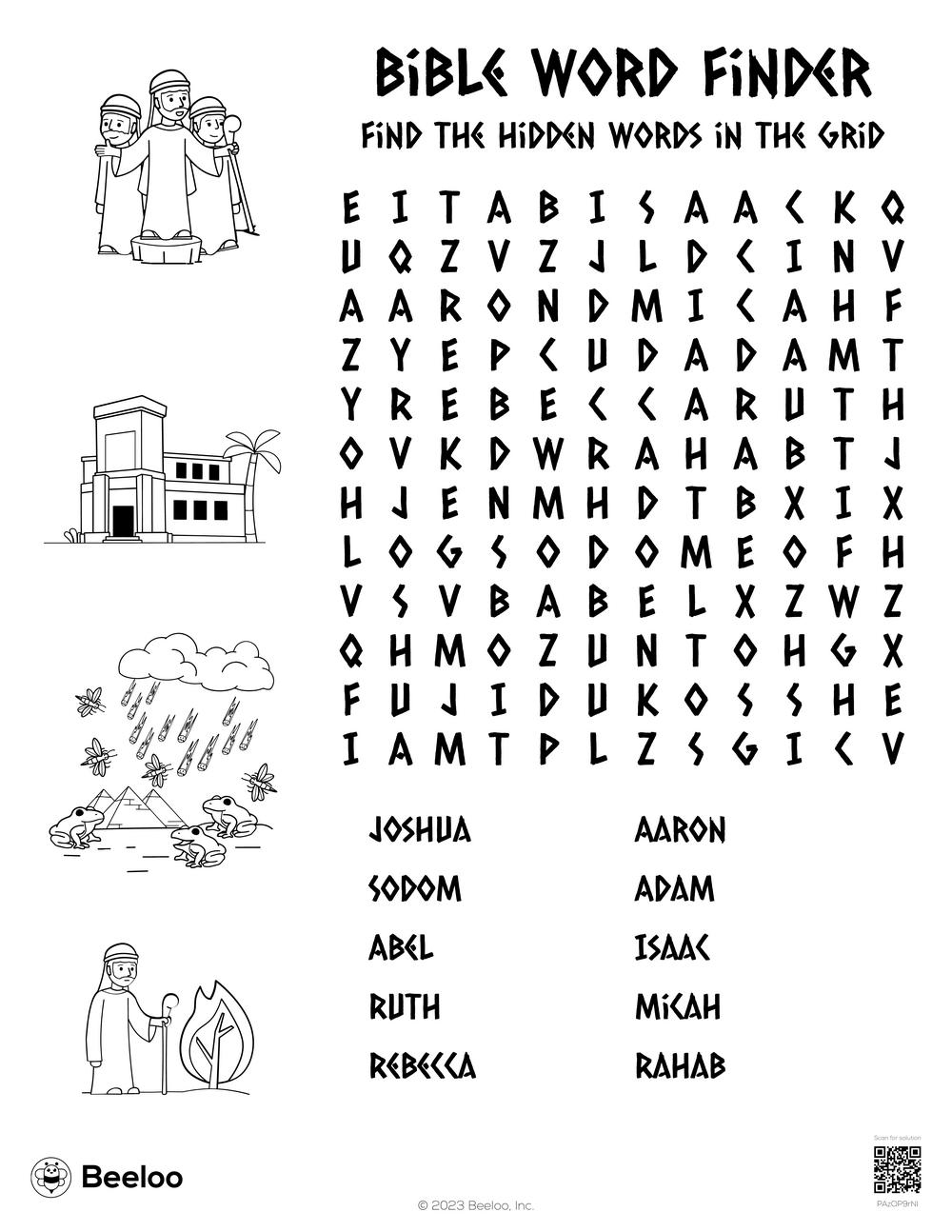 Free Printable Kids Bible Word Search