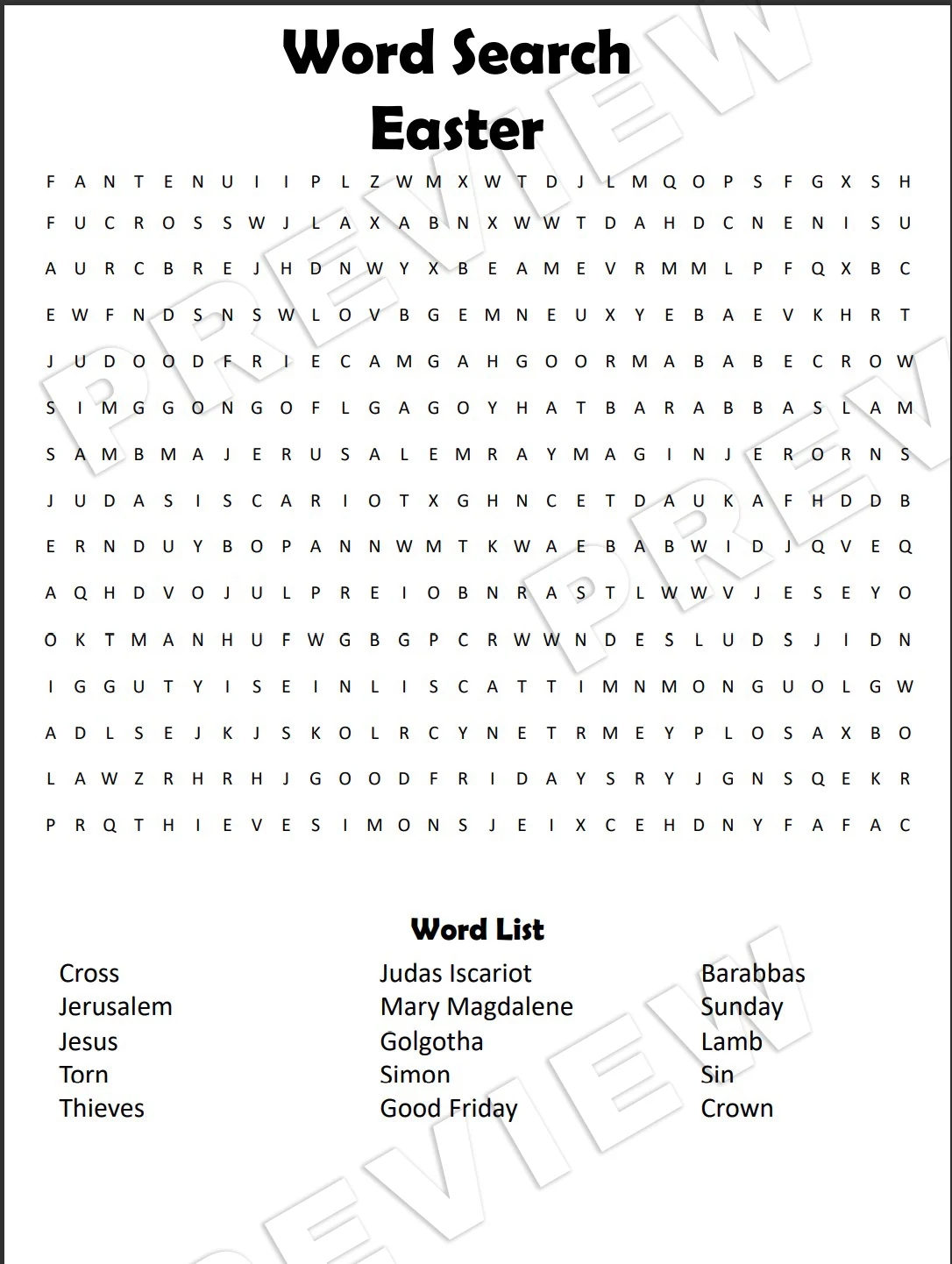 Bible Word Search Easter Payhip