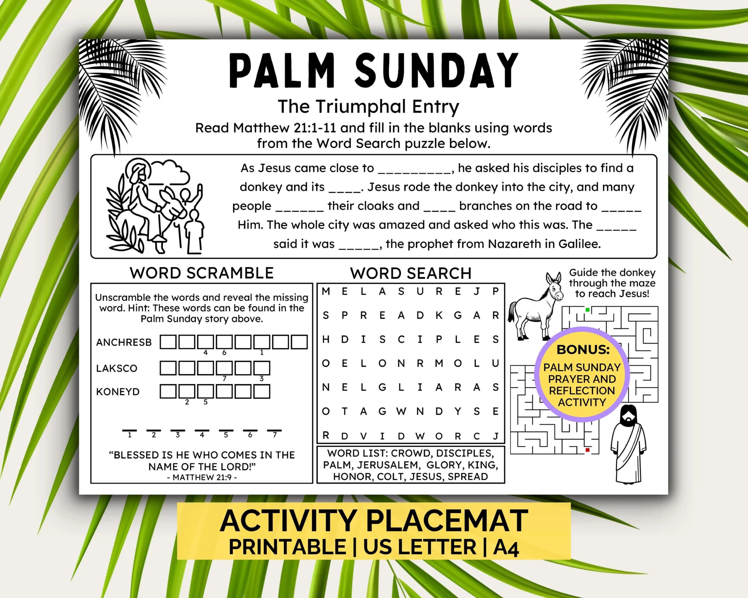 Bible Word Search For Kids Etsy