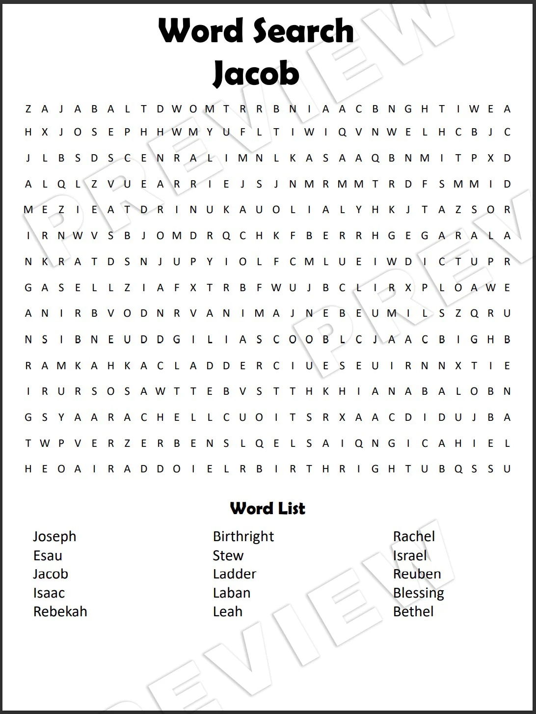 Bible Word Search Jacob Payhip