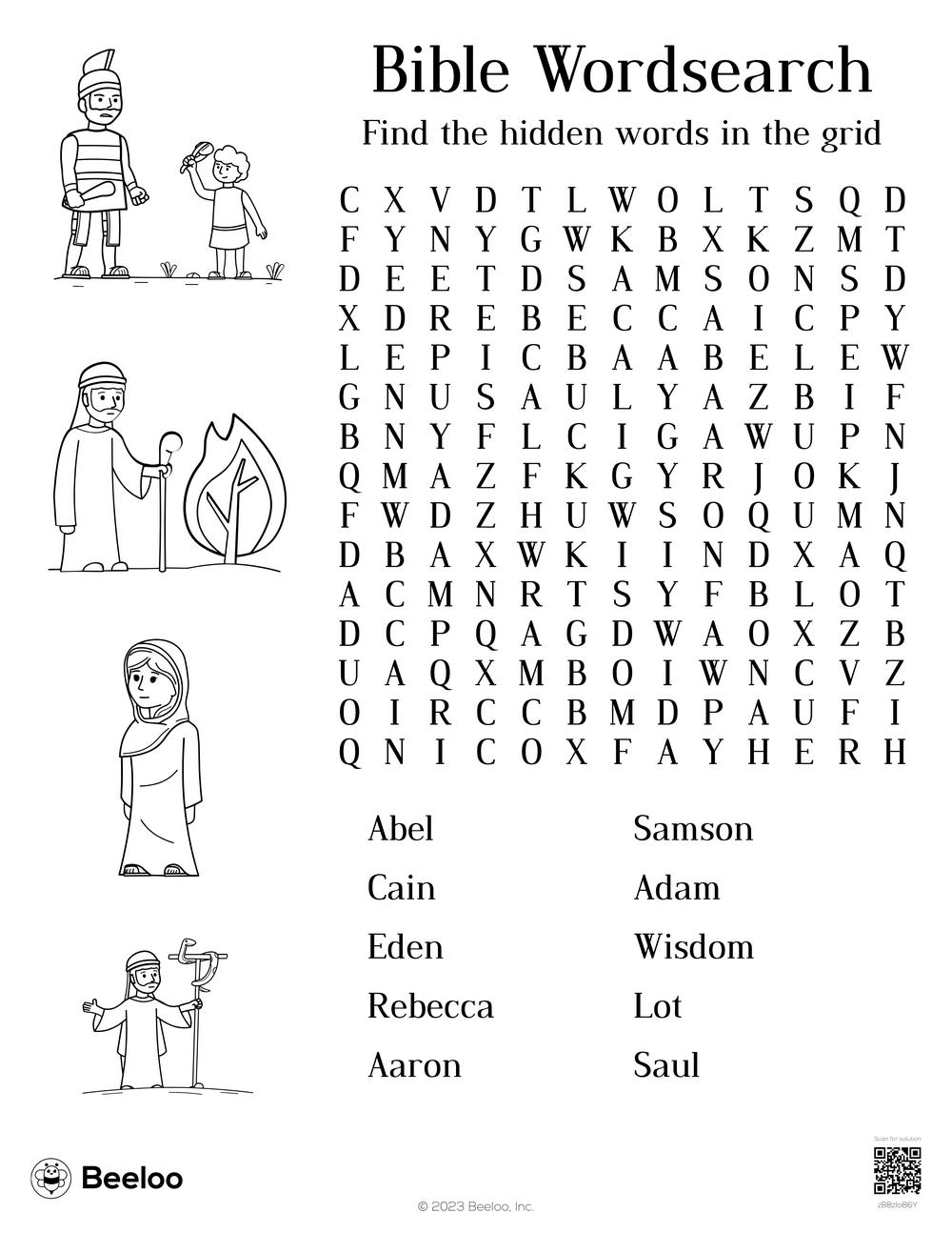 Bible Wordsearch Beeloo Printable Crafts And Activities For Kids