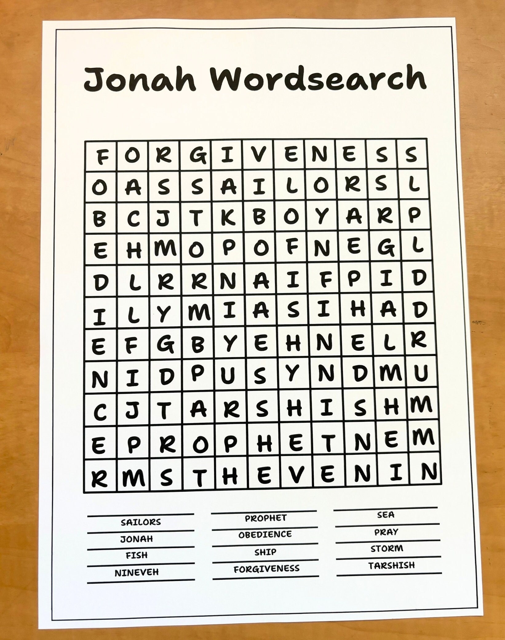 Bible Worksheets For Kids Bible Activities For Kids Christian Home School Jonah Cootie Catcher Wordsearch Bible I Spy Printable Etsy