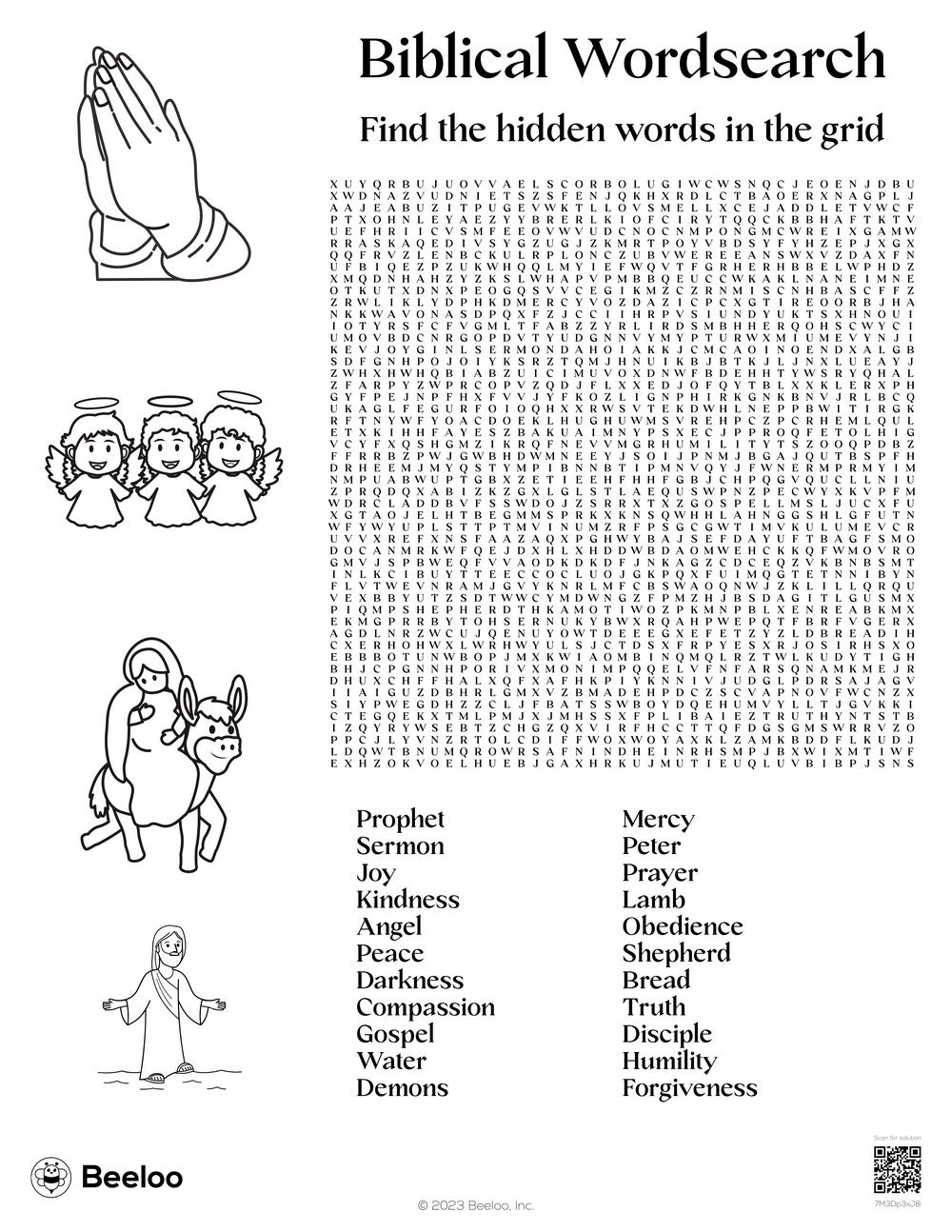 Biblical Wordsearch Beeloo Printable Crafts And Activities For Kids