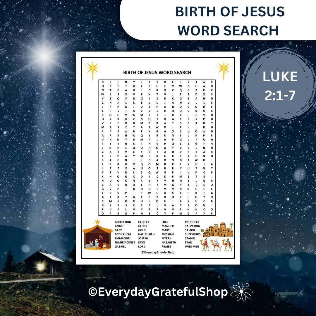 Jesus Word Search Printable