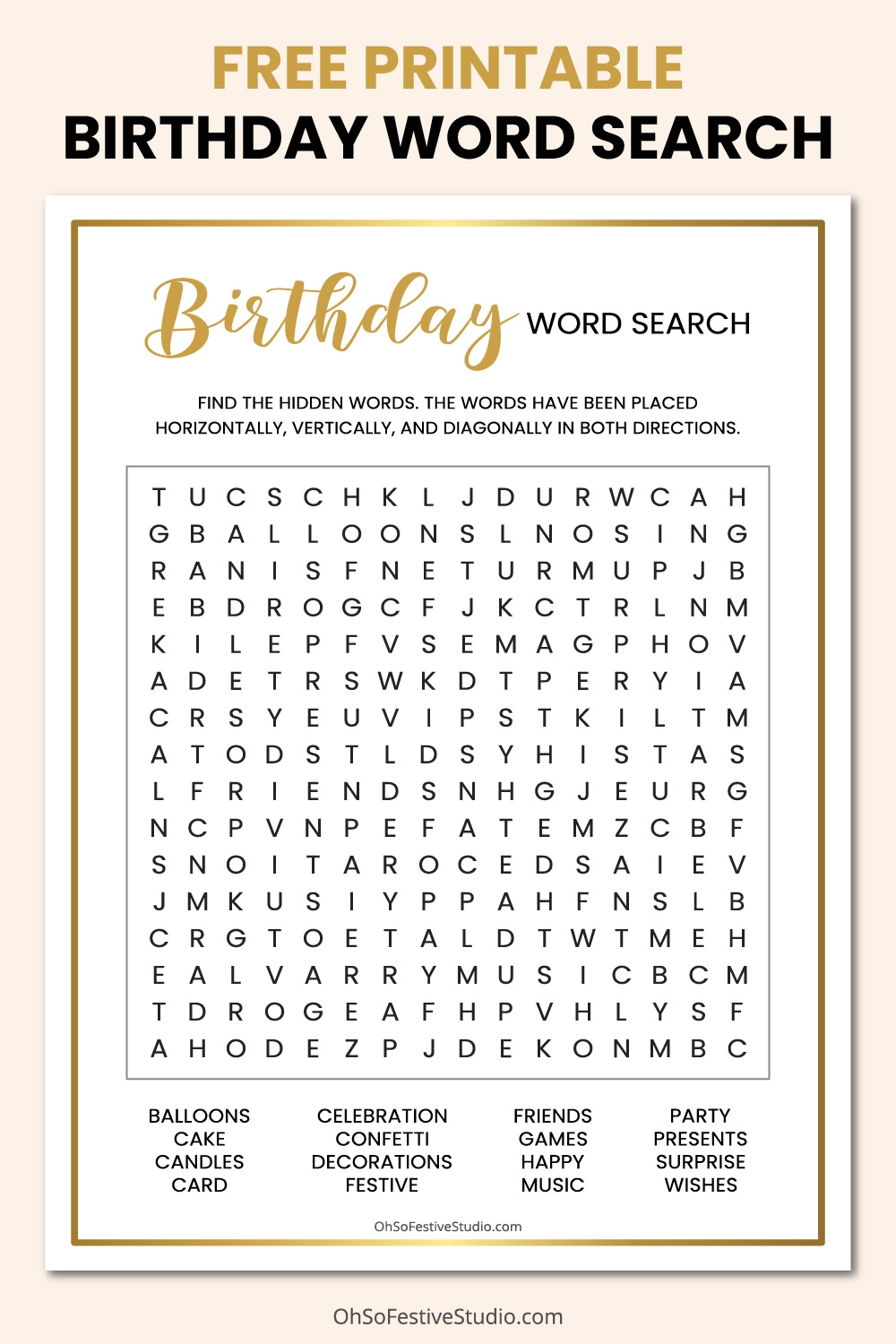 Birthday Word Search OhSoFestiveStudio