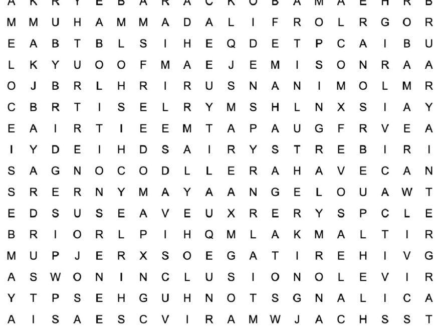 Black History Month Word Search Free Printable With Answer Key