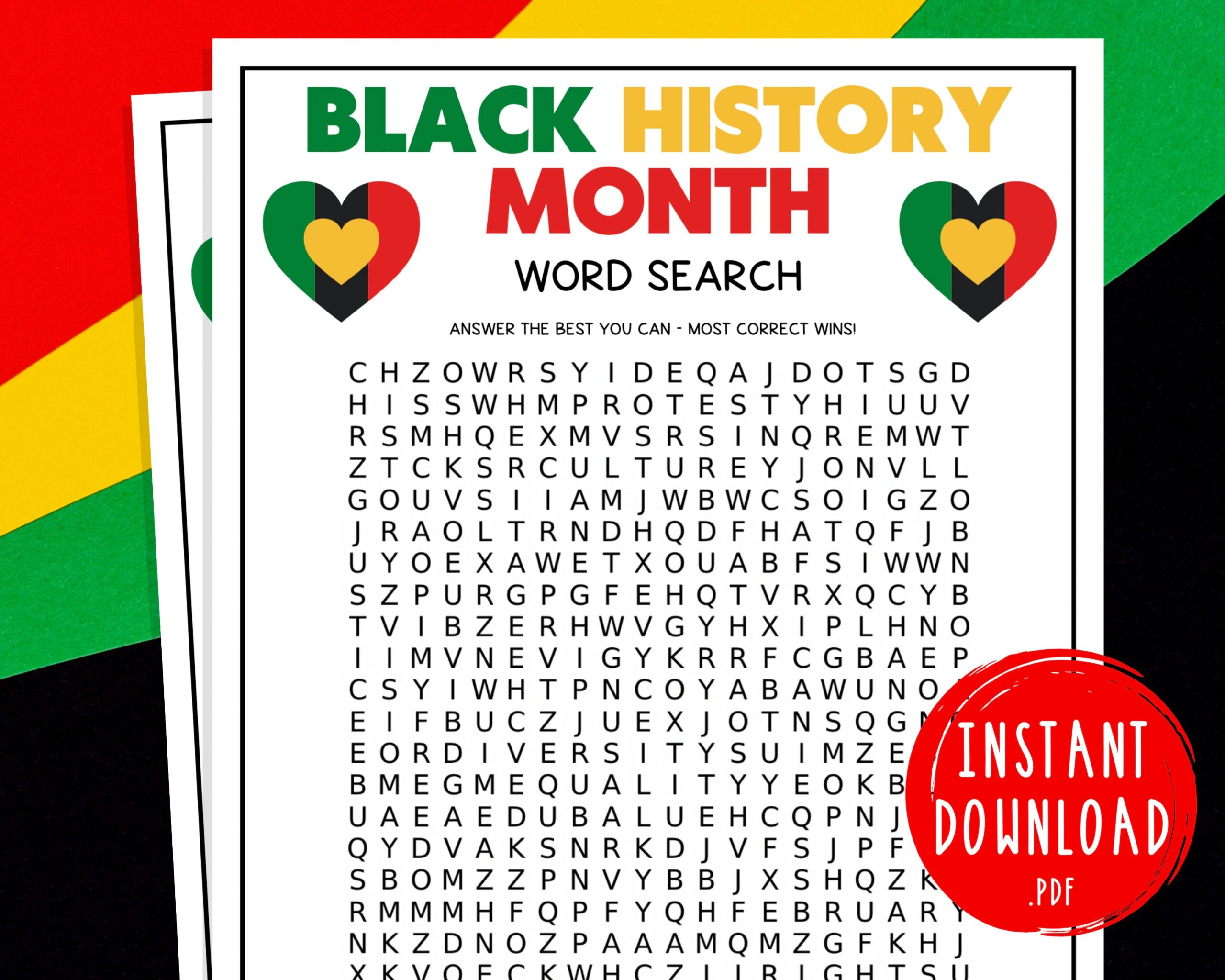 Black History Month Word Search Game African American History Celebration Party Games Printable Game For Adults Kids February Etsy Black History Month Word Search Game African American History Celebration Party Games Printable Game For Adults Kids February Etsy