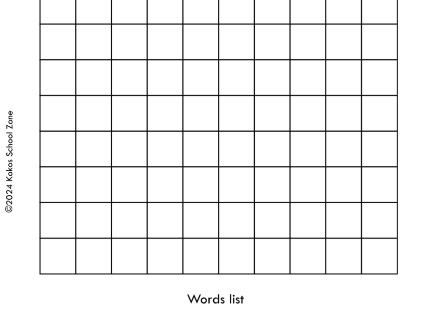 Blank Word Search Templates Printable Teaching Resources
