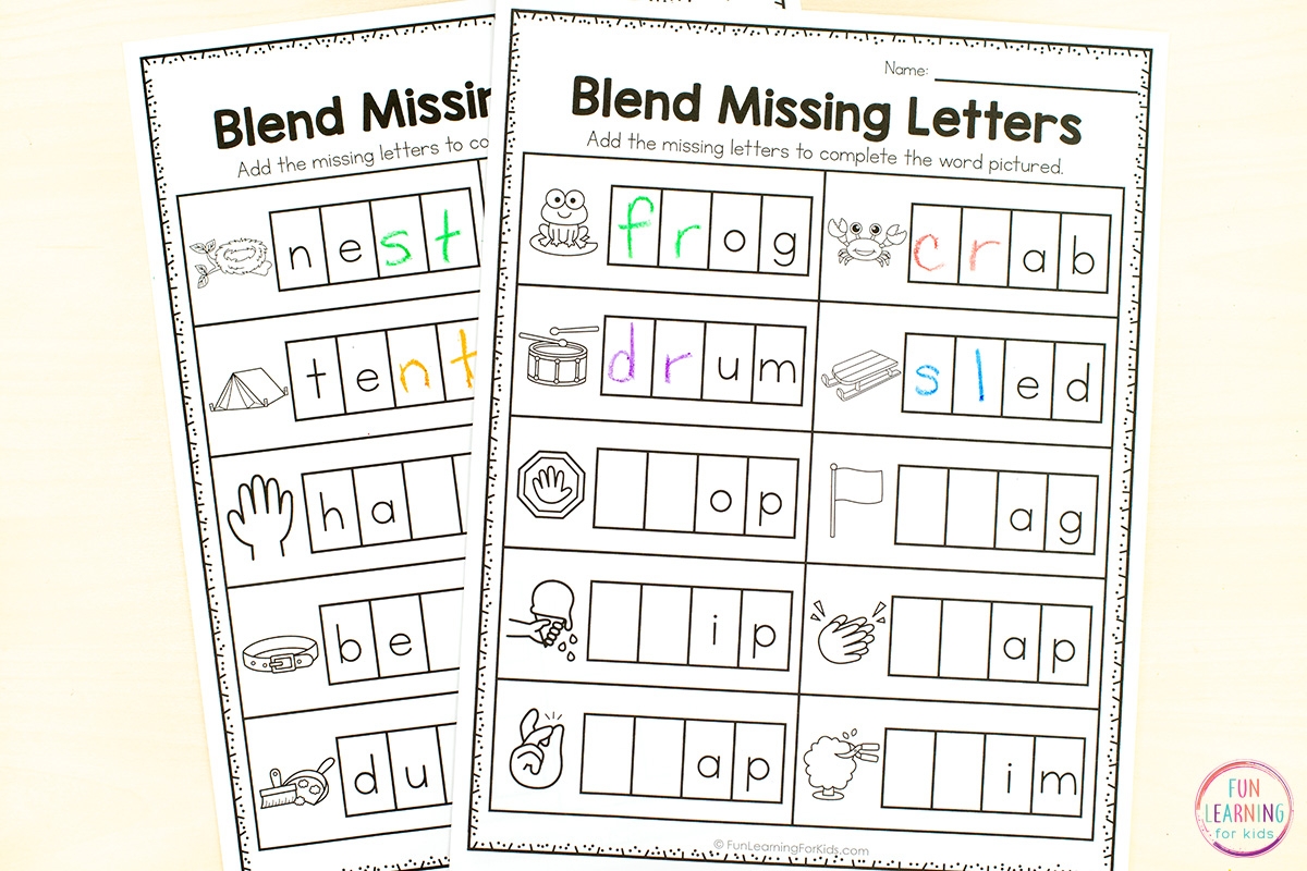 Free Printable Word Search Blends