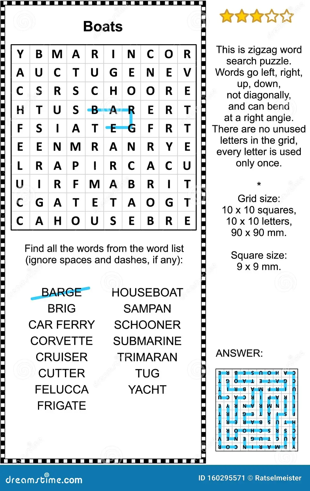 Free Printable Zigzag Word Search Puzzles