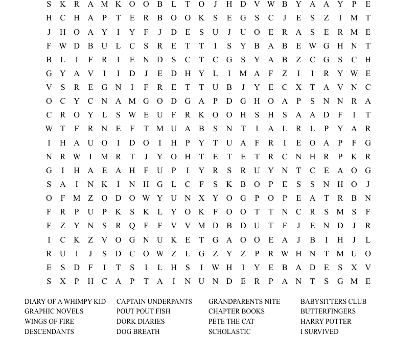 Book Fair Word Search WordMint