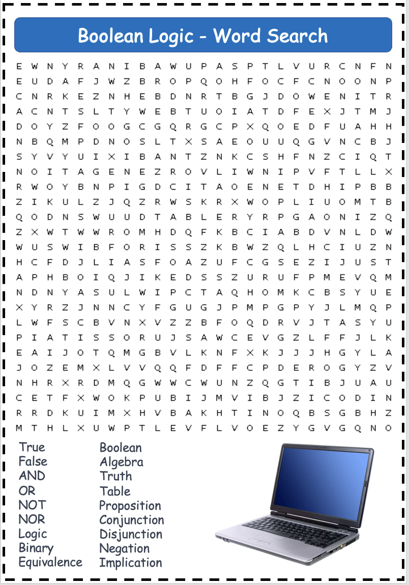 Computer Word Search Printable