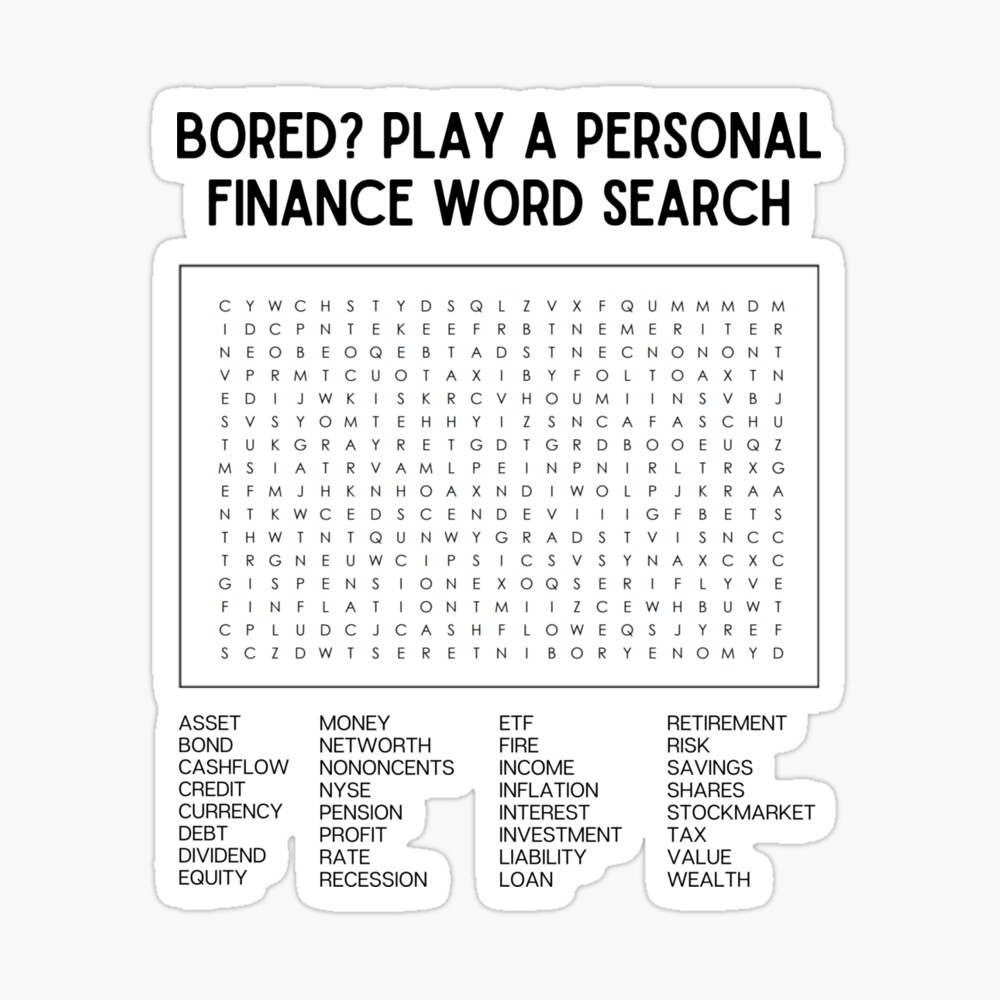 Printable Word Search Finance