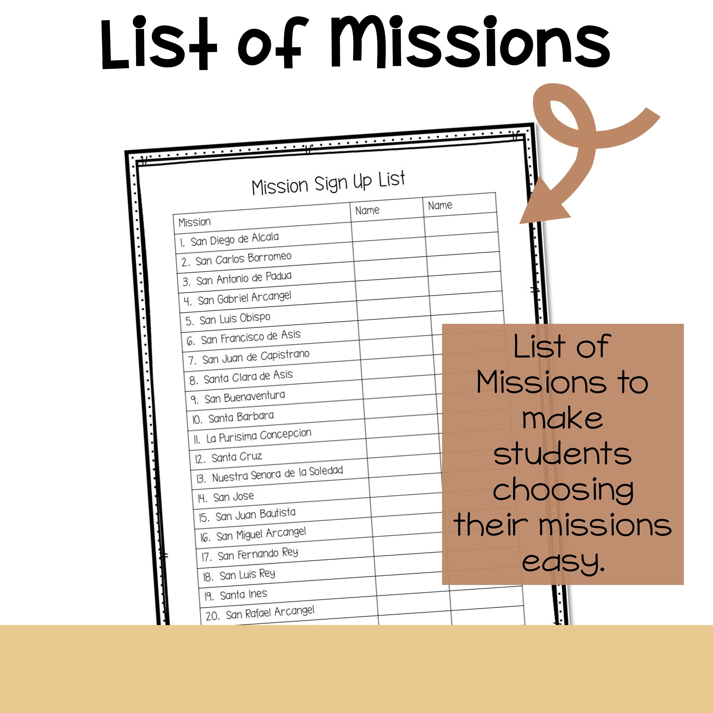 California Mission Word Search Printable