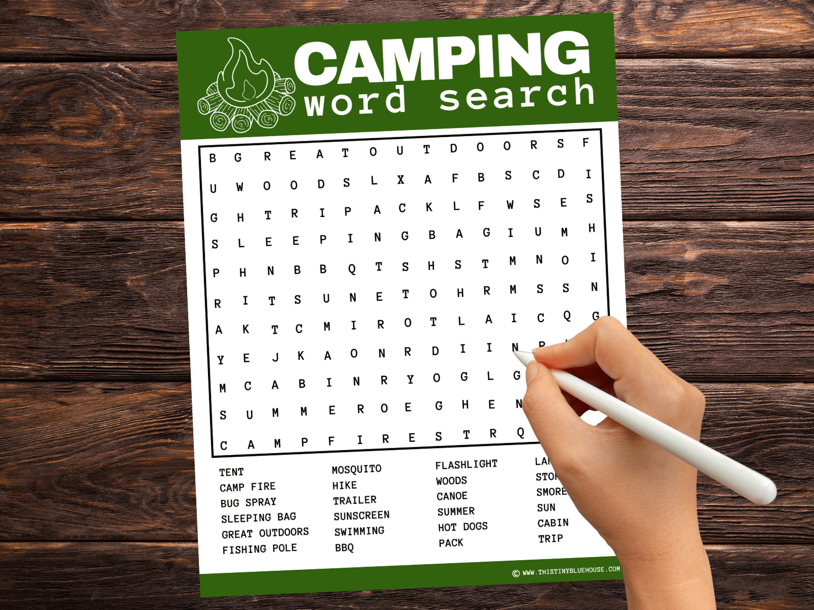 Camping Word Search Printable This Tiny Blue House