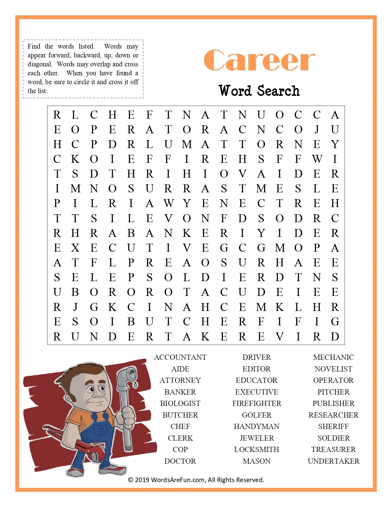 Career Exploration Word Search Worksheet For Kids Printable Career Day Activity CTE Life Skills Resource Payhip