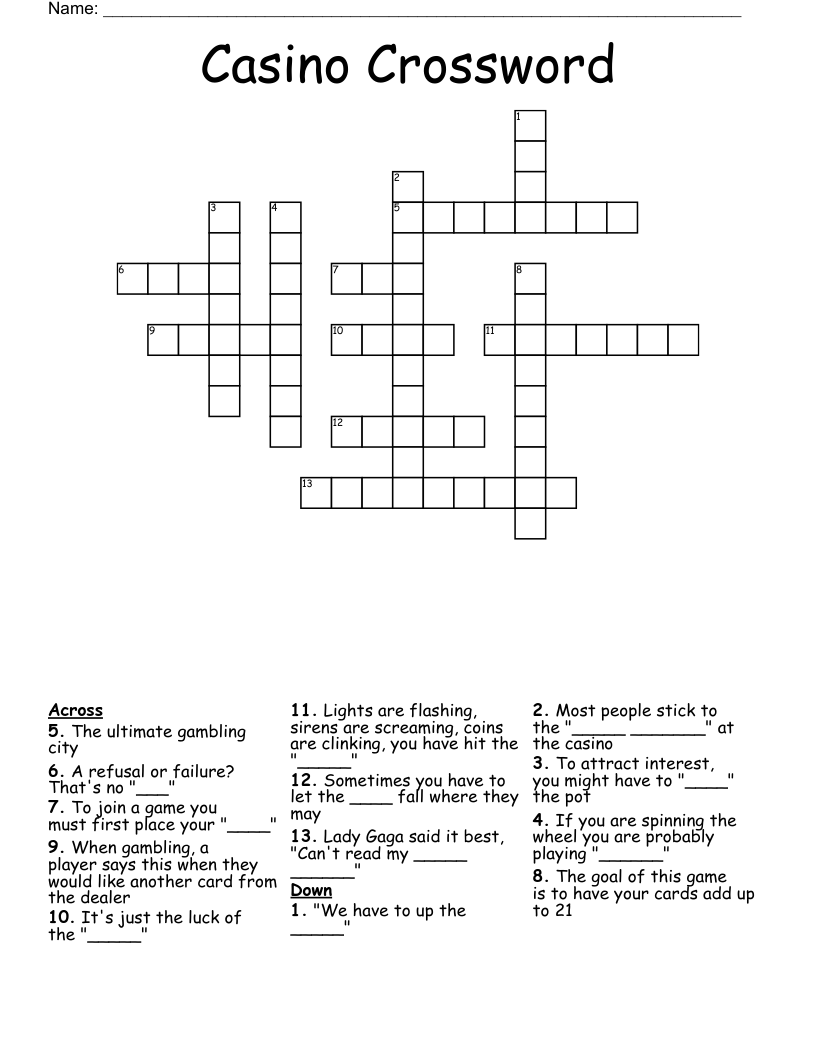 Casino Word Search Printable