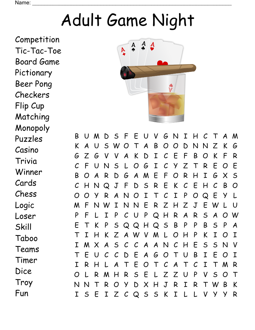 Casino Word Search WordMint