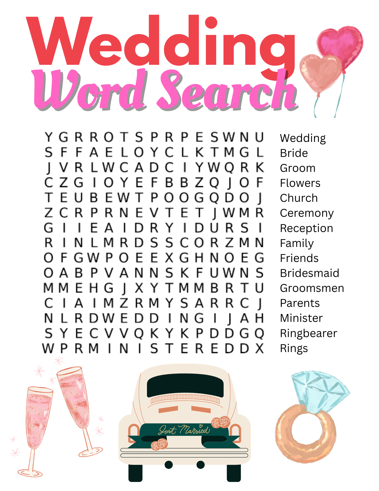 Celebrate With This Free Printable Wedding Word Search