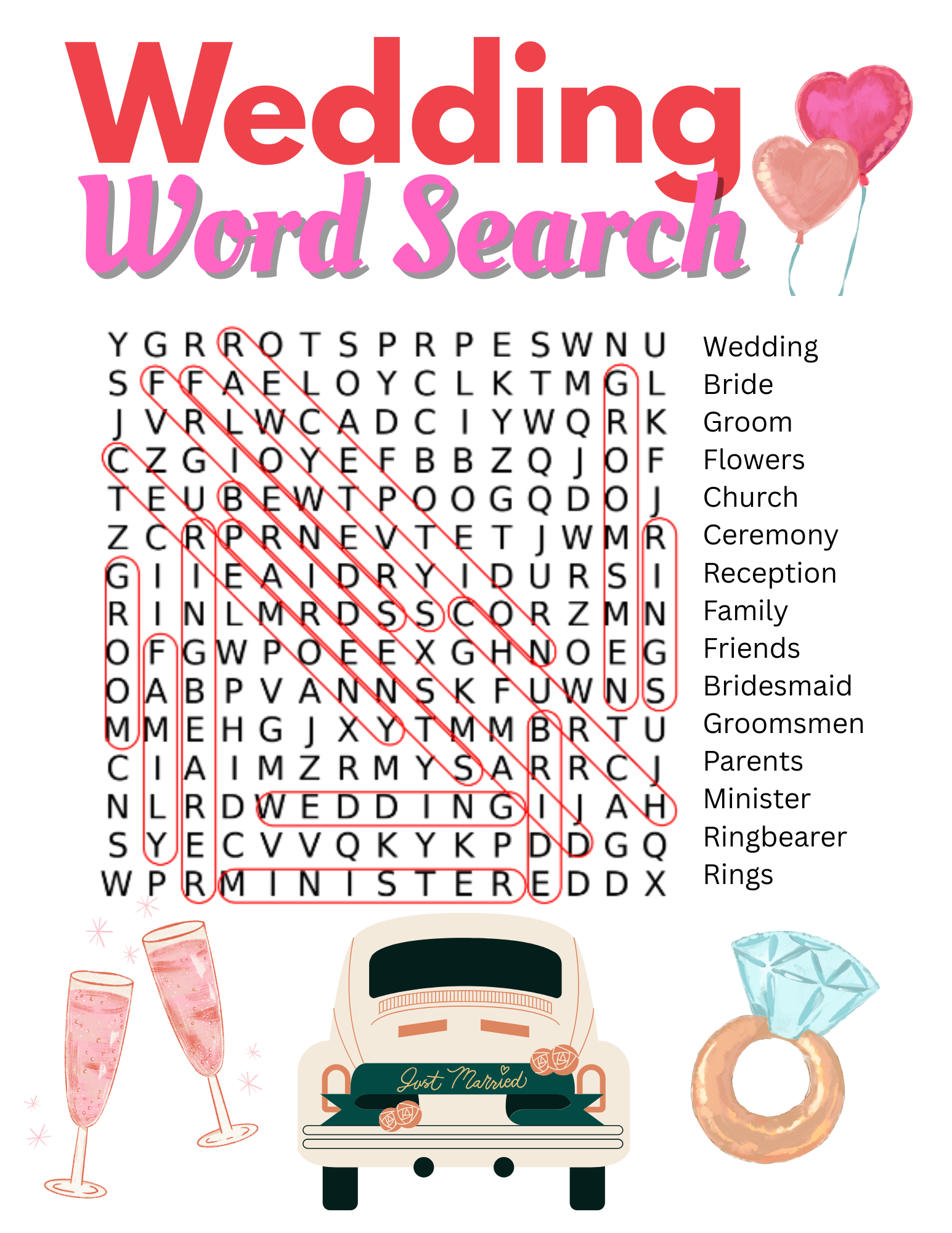 Celebrate With This Free Printable Wedding Word Search