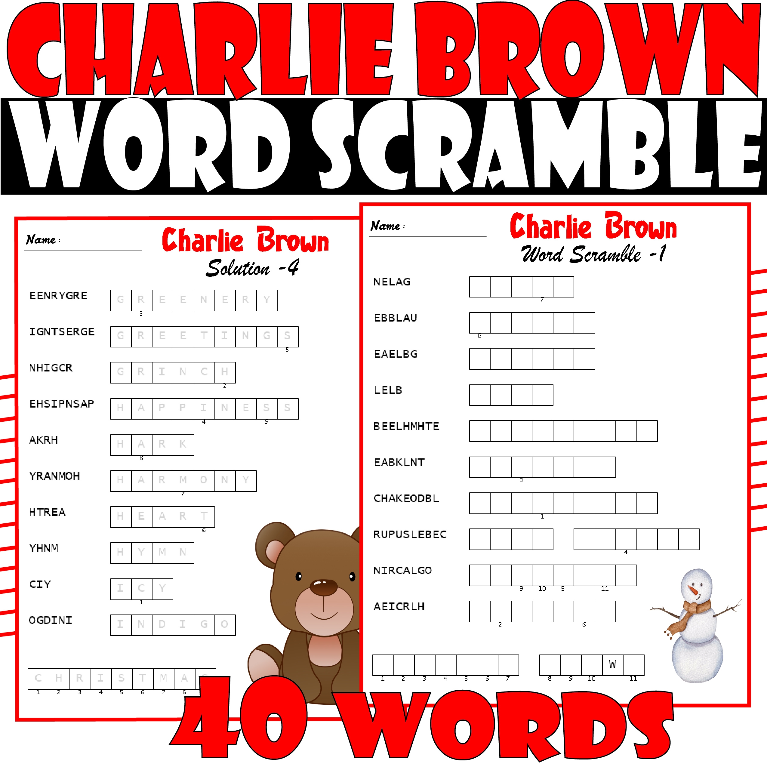 Free Printable Snoopy Word Search