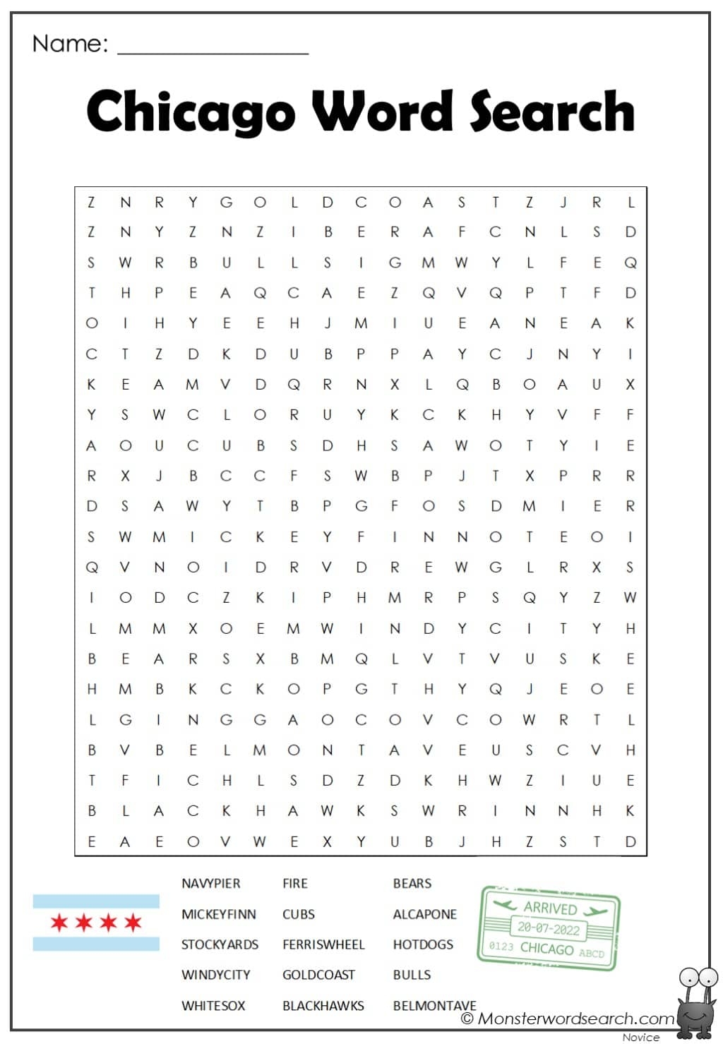 Chicago Cubs Word Search Printable