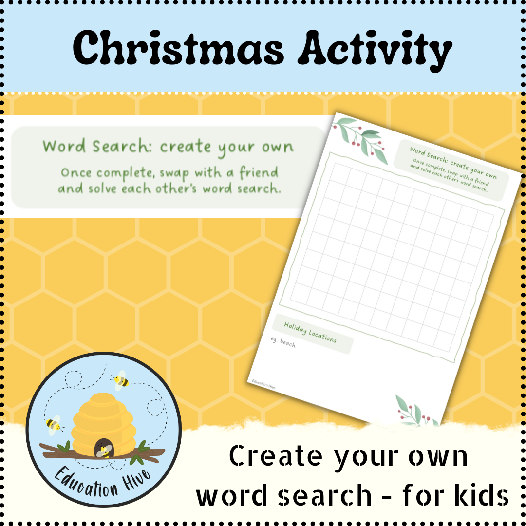 Christmas Activity Create Your Own Word Search No Prep Made By Teachers