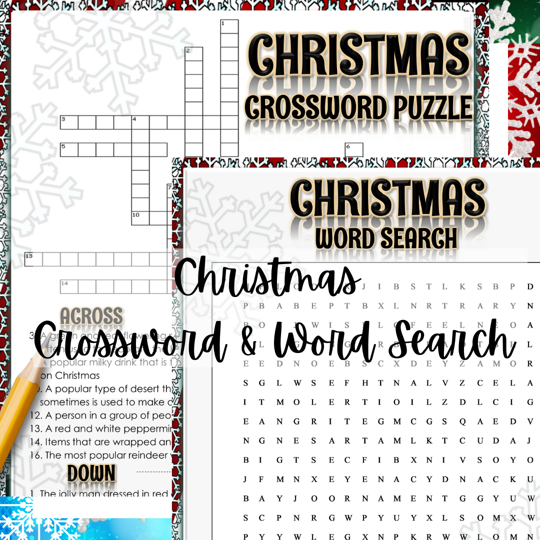 Christmas Holiday Activities For Middle School English Crossword Word Search Teaching Resources