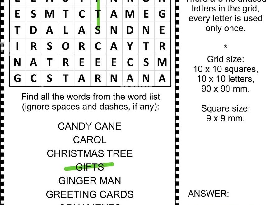 Christmas Holiday Themed Zigzag Word Search Puzzle suitable Both For Kids And Adults Answer Included Stock Vector Image Art Alamy