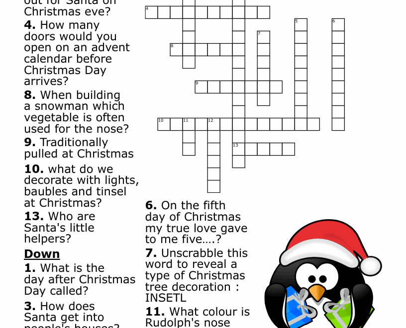 Christmas Quiz Word Search WordMint